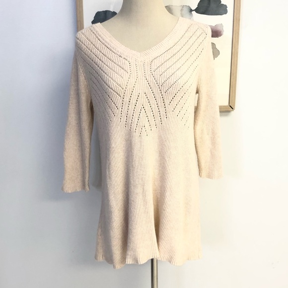 Anthropologie Knitted & Knotted Cream Sweater - Picture 1 of 4